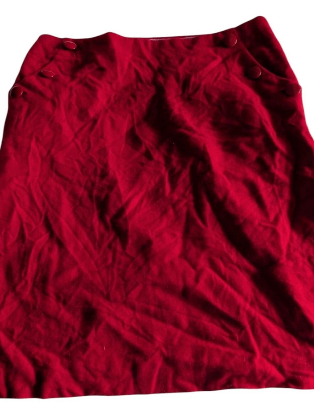 Vintage J.Crew 100% Wool Red Button Pocket A-Line Mini Skirt 6 Dark Academia